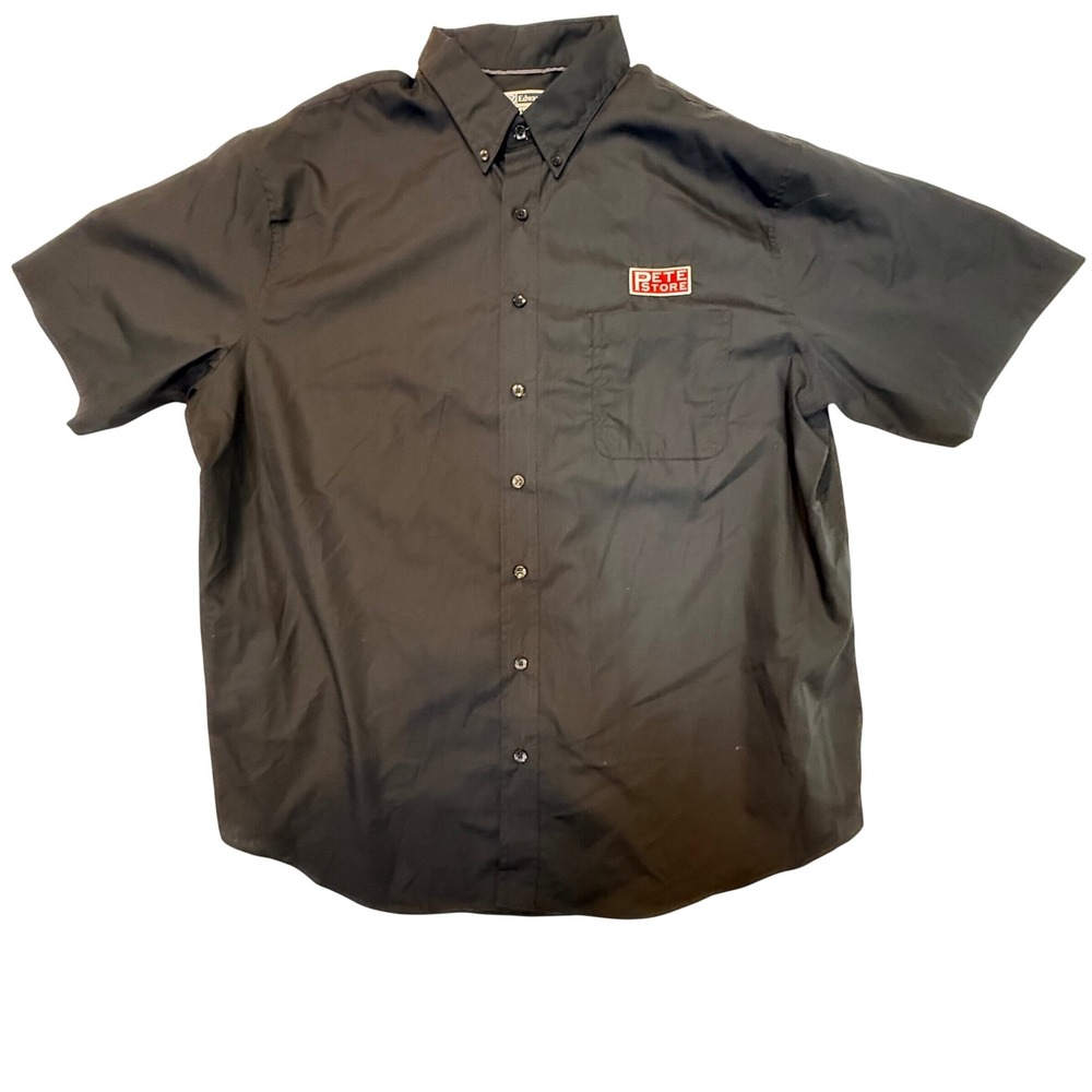 Edwards Mens 2XL Black Peterbilt The Pete Store Short Sleeve Work Shirt 1245-010
